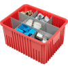 Global Industrial Plastic Dividable Grid Container - DG93120, 22-1/2"L x 17-1/2"W x 12"H, Red - Pkg Qty 3