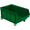 Quantum Mobile Magnum Plastic Stacking Bin, 18"W x 28"D x 15"H, Green