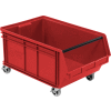 Quantum Mobile Magnum Plastic Stacking Bin, 18-3/8"W x 29"D x 14-7/8"H, Red