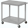 Luxor Plastic Utility Cart w/2 Shelves, 250 lb. Capacity, 24"L x 18"W x 33-1/2"H, Gray
