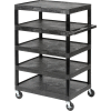 Luxor® BC55 Plastic Shelf Truck 32 x 24 x 48, 5 Shelves, Black