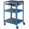 Global Industrial™ Steel Mobile Workstation Cart with Slide out keyboard and Mouse Shelf-Blue