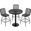 Global Industrial™ Bar Height Outdoor Dining Set, 36 « Round x 42 » H Table & 4 Chaises, Noir