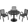 ™ Global Industrial Outdoor Dining Set, table ronde de 36 po x 29 po H et 4 chaises, noir