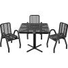 Global Industrial™ Outdoor Dining Set, 36 » Square x 29 » H Table & 4 Chaises, Noir