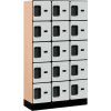 Salsbury 5-Tier 15 Door Designer Wood Locker, 36 « L x 15 » P x 64 » H, gris, partiellement assemblé
