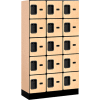 Casier en bois Salsbury 5-Tier 15 Door Design, 36 » L x 15"P x 64"H, érable, partiellement assemblé