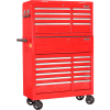 Global Industrial™ 42-3/8 » x 18 » x 60-7/8 » 21 Tiroir Red Roller Tool Cabinet & Chest Combo