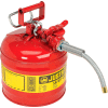 Justrite® sécurité de Type II peuvent - 2-gallon avec 5/8" bec souple, rouge, 7220120
