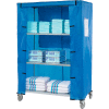 Nexel® Galvanized Steel Linen Cart with Nylon Cover, 4 Shelves, 48"L x 24"W x 69"H