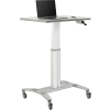 Global Industrial™ sit-stand mobile desk avec emplacement pour tablette, gris / argent