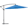 Parapluie cantilever industriel™ mondial avec manivelle, inclinaison et croisillon, tissu oléfine, 10'W, bleu