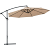 Global Industrial™ Parapluie cantilever avec manivelle, inclinaison et croisillon, tissu oléfine, 10'W, bronzage