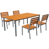 Global Industrial™ 70 « Rectangular Resin Outdoor Dining Table & Chair Set, 4 Chairs