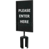 Queueway Acrylic Sign, Double Sided, « Please Enter Here », 7"Wx11"H, Noir/Blanc