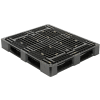 Palette empilable en plastique PEHD noir, 48 x 40, capacité de levage de 4000 lb