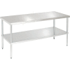Aero Manufacturing Workbench W/Undershelf, 14 Ga. 304 Series Stainless, 72"Wx30"D