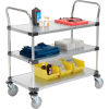 Nexel® Galvanized Steel Utility Cart 3 Shelves 36x18