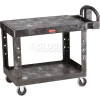 Rubbermaid® Plastic Flat Top Utility Cart, 2 Shelf, 44"Lx25"W, 5 » Casters, Black