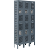 Global Industrial Infinity® 2-Tier 6 Door Ventilated Locker, 12"Wx18"Dx36"H, Assembled