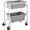 Global Industrial NSF Aluminum Lug Cart 28"L x 16"W x 33"H, 2 Tote Capacity, Unassembled