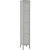 Global Industrial 4-Tier 4 Door Box Locker, 12"W x 15"D x 18"H, Gray, Unassembled
