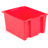 Global Industrial™ Stack and Nest Storage Container SNT225 No Lid 23-1/2 x 19-1/2 x 10, Red - Pkg Qty 3