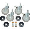 Roulettes de tige en acier inoxydable Nexel® - La valeur 4" polyuréthane, (5) (2) avec freins lb 1200 Cap.