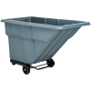 Global Industrial™ Standard Duty Plastic Tilt Truck, 1 Cu. Yd. Cap,1000 Lbs. Cap, Gray