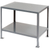 Jamco Stationary Machine Table W/ 2 Shelves, Steel Square Edge, 36"W x 18"D, Gray