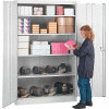 Lyon Storage Cabinet, 36"Wx18"Dx78"H, Gray, Unassembled
