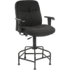 Interion® Big and Tall Stool With Arms - Fabric - Black