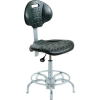BioFit Ergonomic Stool - Self-skinned Urethane - Seat Heat 24" - 31" - Black w/Chrome Plated Parts