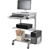 Global Industrial™ Mobile Computer Workstation avec printer Shelf et CPU Holder, Gray
