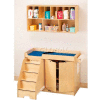 Jonti-Craft® Table à l’évolution avec 3 armoires à rayons et escaliers côté gauche - Organisateur Combo