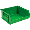 Bac en plastique industriel™ Global Stack & Hang, 11 po L x 10-7/8 po L x 5 po H, vert - Qté par paquet : 6