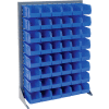 Global Industrial Singled Sided Louvered Bin Rack 35 x 15 x 50 - 48 Blue Premium Stacking Bins