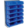 Global Industrial™ Singled Sided Louvered Bin Rack 35 x 15 x 50 - 12 bacs d’empilage Blue Premium