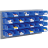 Global Industrial Wall Bin Rack Panel 36 x19 - 32 Blue 4-1/8x7-1/2x3 Stacking Bins