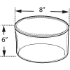 Azar Displays 556805 Acrylic Cylinder, 8" x 6", Clear ,1 Piece