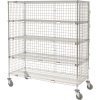 Nexel® Enclosed Wire Exchange Truck 5 Wire Shelves 800 Lb. Cap.