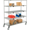 Nexel® Open Sided Wire Stock Picker Truck 4 Wire 1 Galvanized Shelf 800 Lb Cap