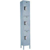 Hallowell UY1288-3A- Maintenance-Free Quiet Locker Triple Tier 12x18x24 3 Doors Assembled Dark Gray