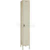 Lyon Locker PP5002 Single Tier 12x12x60 1-Wide Recessed Handle Ready To Assemble Putty