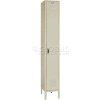 Lyon Single Tier 1 Door Steel Locker With Recessed Handle, 15"Wx18"Dx72"H, Putty, Unassembled