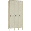 Lyon Single Tier 3 Door Steel Locker With Recessed Handle, 12"Wx12"Dx72"H, Putty, Assembled