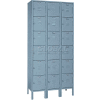 Lyon Six Tier 18 Door Steel Locker With Hasp Handle, 12"Wx18"Dx12"H, Gray, Assembled