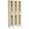 Hallowell USV3258-1A-PT Safety-View Locker Single Tier 12x15x72 - 3 Doors Assembled - Tan
