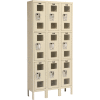 Hallowell Triple Tier 9 Door Safety-View Locker, 12"Wx18"Dx24"H, Tan, Unassembled