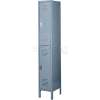 Lyon® 2-Tier 2 Door Locker, Recessed Handle, 12"W x 18"D x 36"H, Gray, Assembled